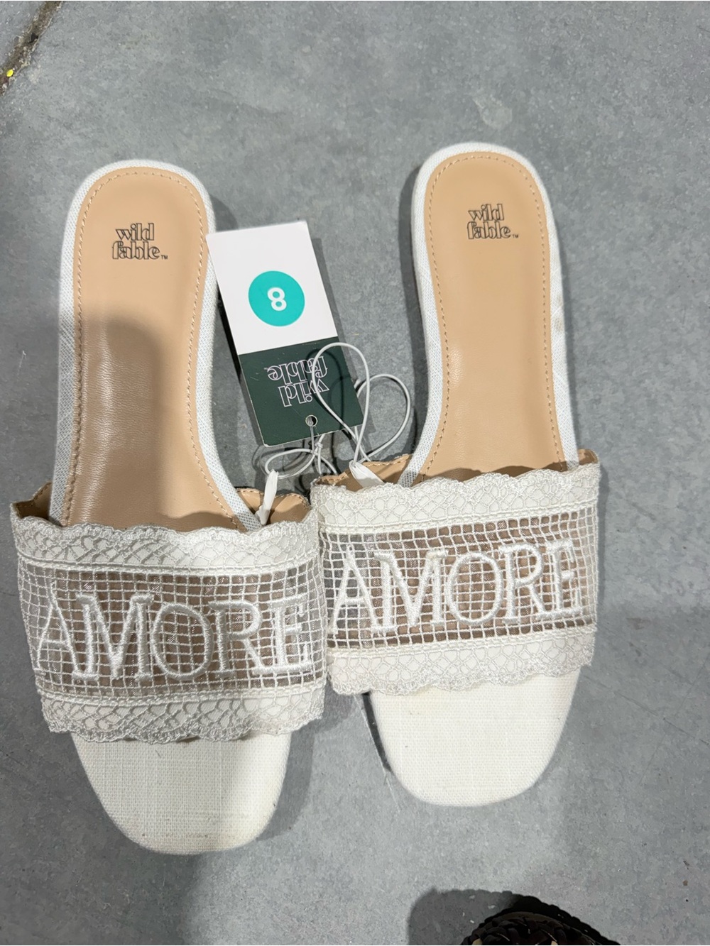 wild fable White Lace 'AMORE' Slide Mules